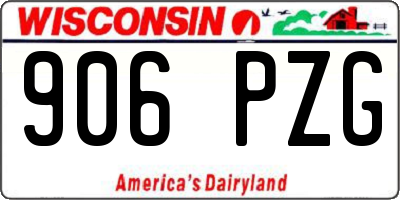 WI license plate 906PZG