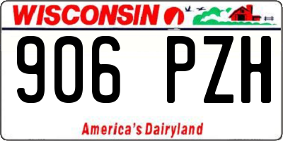WI license plate 906PZH