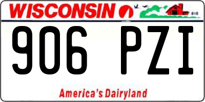 WI license plate 906PZI