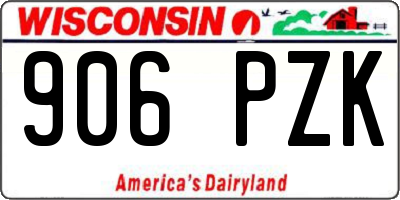 WI license plate 906PZK