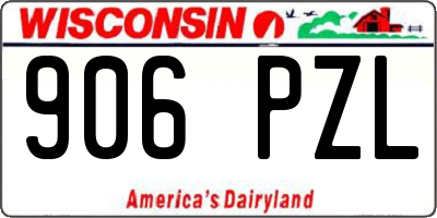 WI license plate 906PZL