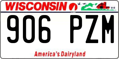 WI license plate 906PZM