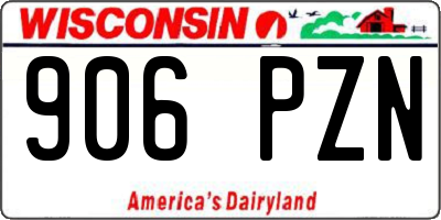 WI license plate 906PZN