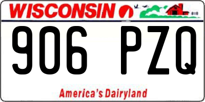 WI license plate 906PZQ