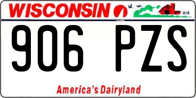 WI license plate 906PZS