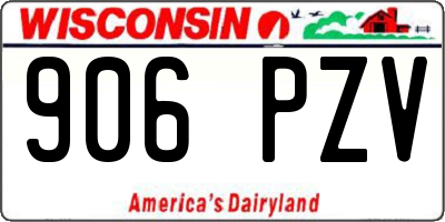 WI license plate 906PZV