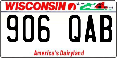 WI license plate 906QAB