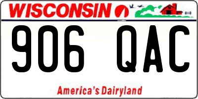 WI license plate 906QAC