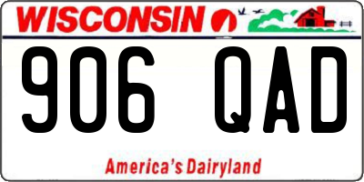 WI license plate 906QAD