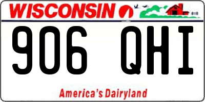 WI license plate 906QHI