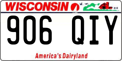 WI license plate 906QIY