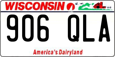 WI license plate 906QLA