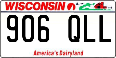 WI license plate 906QLL
