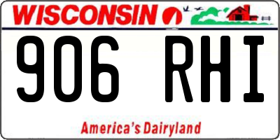 WI license plate 906RHI