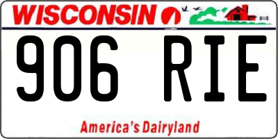 WI license plate 906RIE