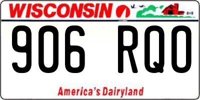 WI license plate 906RQO