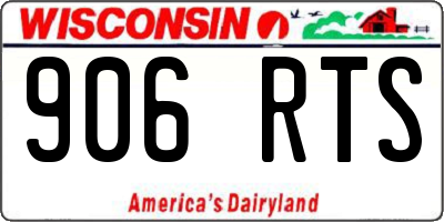WI license plate 906RTS