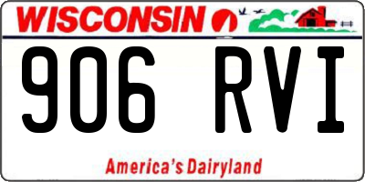WI license plate 906RVI