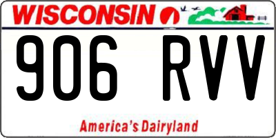 WI license plate 906RVV