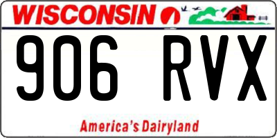 WI license plate 906RVX