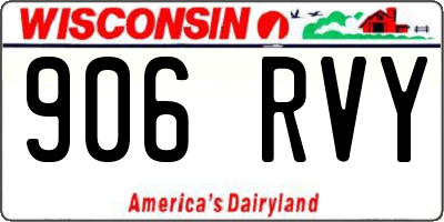 WI license plate 906RVY