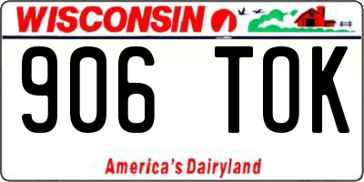 WI license plate 906TOK