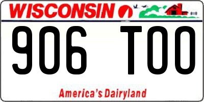 WI license plate 906TOO