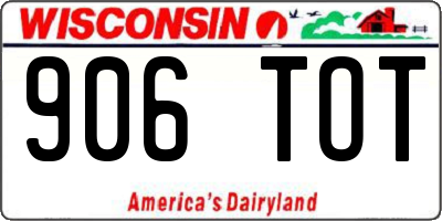 WI license plate 906TOT