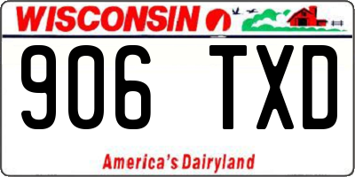 WI license plate 906TXD