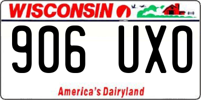 WI license plate 906UXO