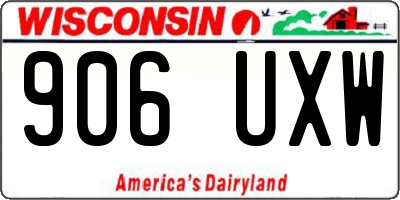 WI license plate 906UXW
