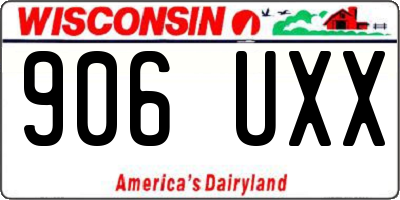 WI license plate 906UXX
