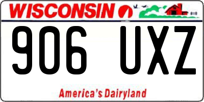 WI license plate 906UXZ