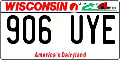 WI license plate 906UYE