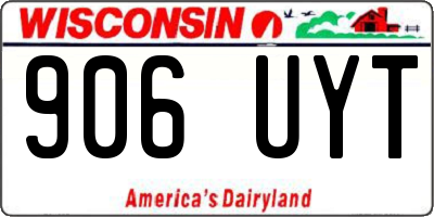 WI license plate 906UYT