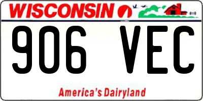 WI license plate 906VEC