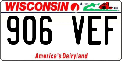 WI license plate 906VEF