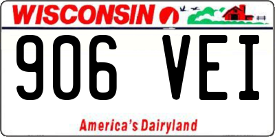 WI license plate 906VEI