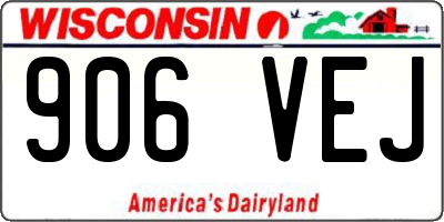 WI license plate 906VEJ