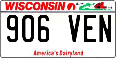 WI license plate 906VEN