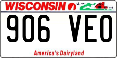 WI license plate 906VEO