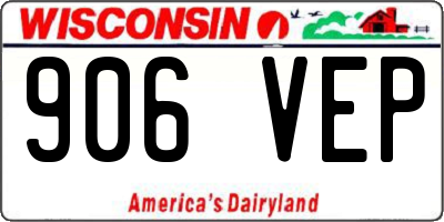 WI license plate 906VEP