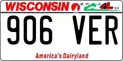 WI license plate 906VER