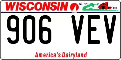 WI license plate 906VEV