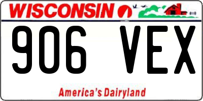 WI license plate 906VEX
