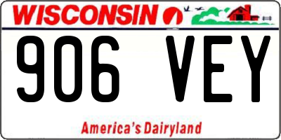 WI license plate 906VEY