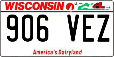 WI license plate 906VEZ