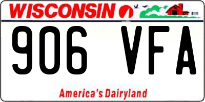 WI license plate 906VFA