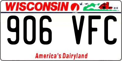 WI license plate 906VFC