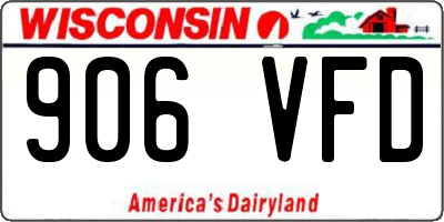 WI license plate 906VFD